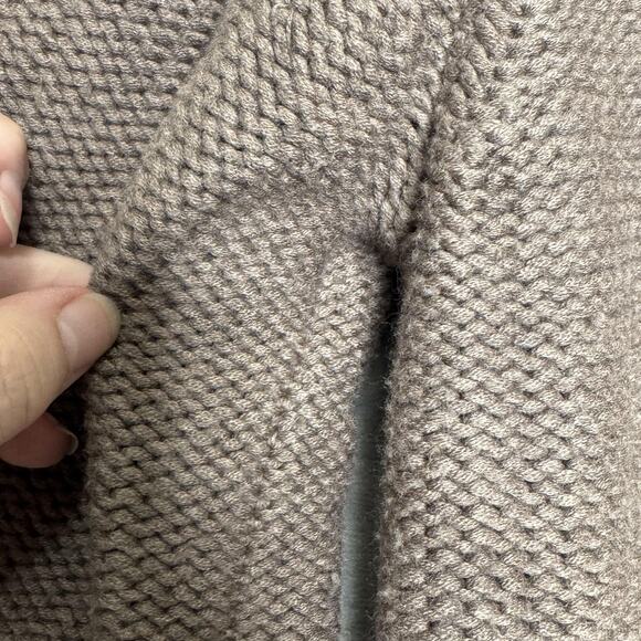 Ulla Johnson Sweater Womens Medium Brown Cable Knit Short Sleeve Shawl Collar - Picture 10 of 13